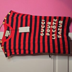 NWT GUCCI 2019 SS Striped Oversized Tunic Top!